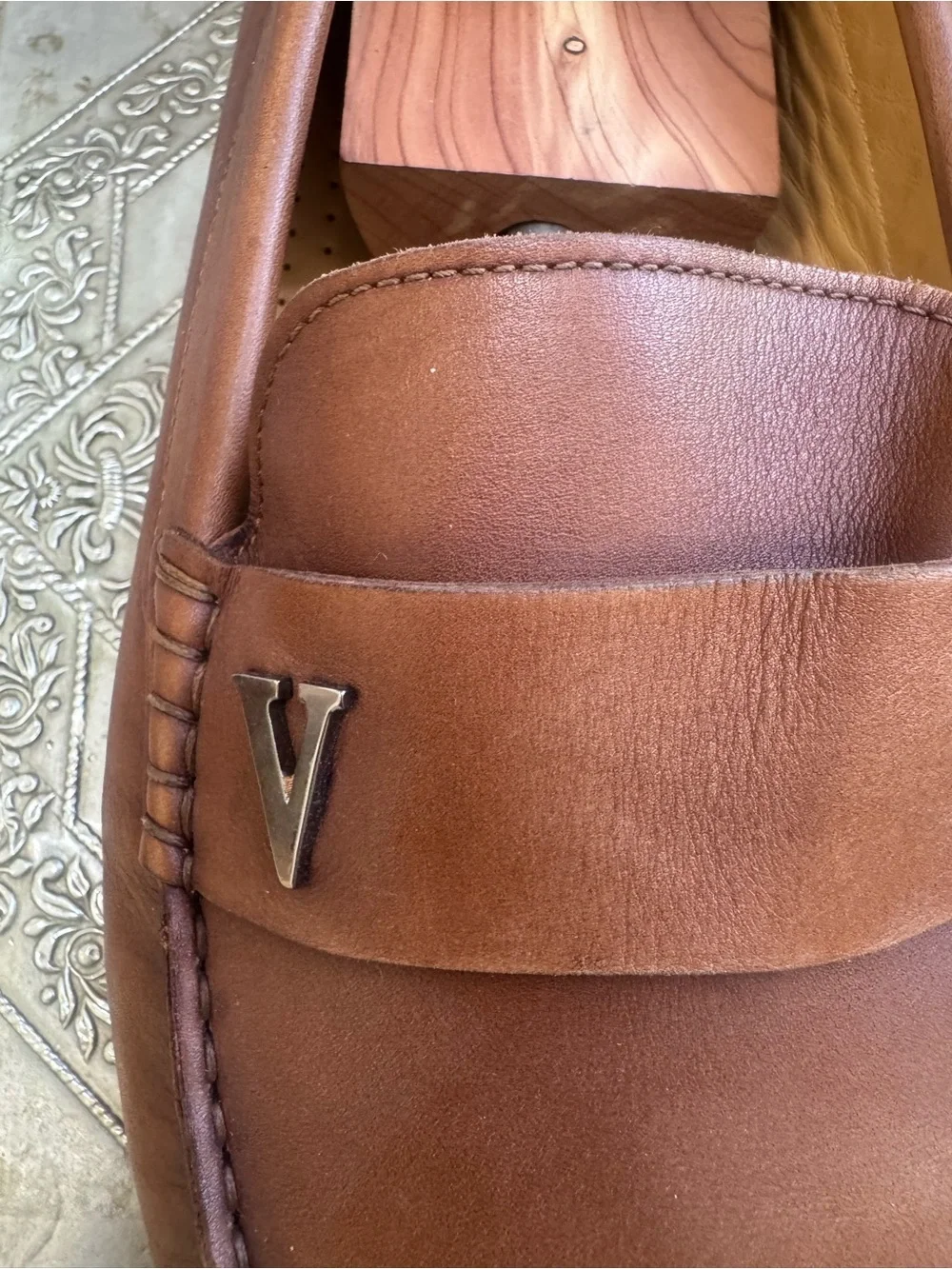 Valentino Men's Tan Leather Loafers